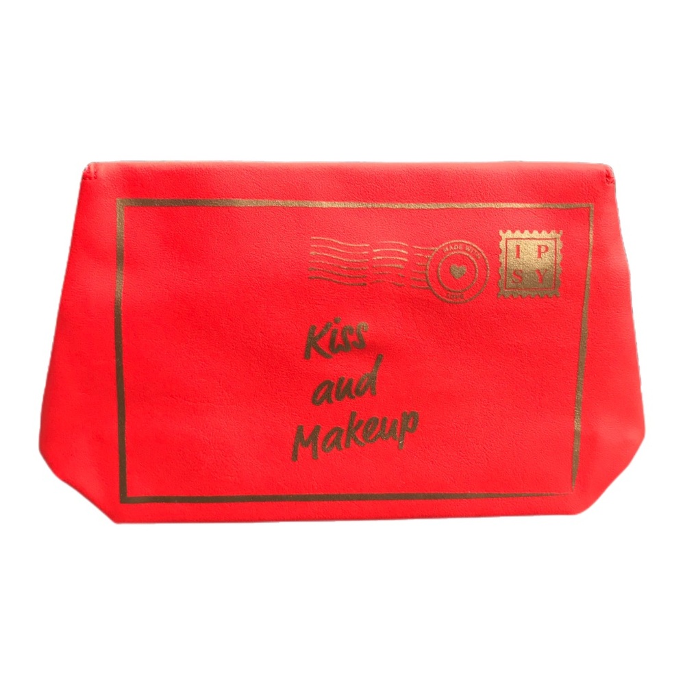🔴 3/$15! Red Ipsy Glam Bag Kiss and Makeup Clutch Envelope Bag Medium *NEW